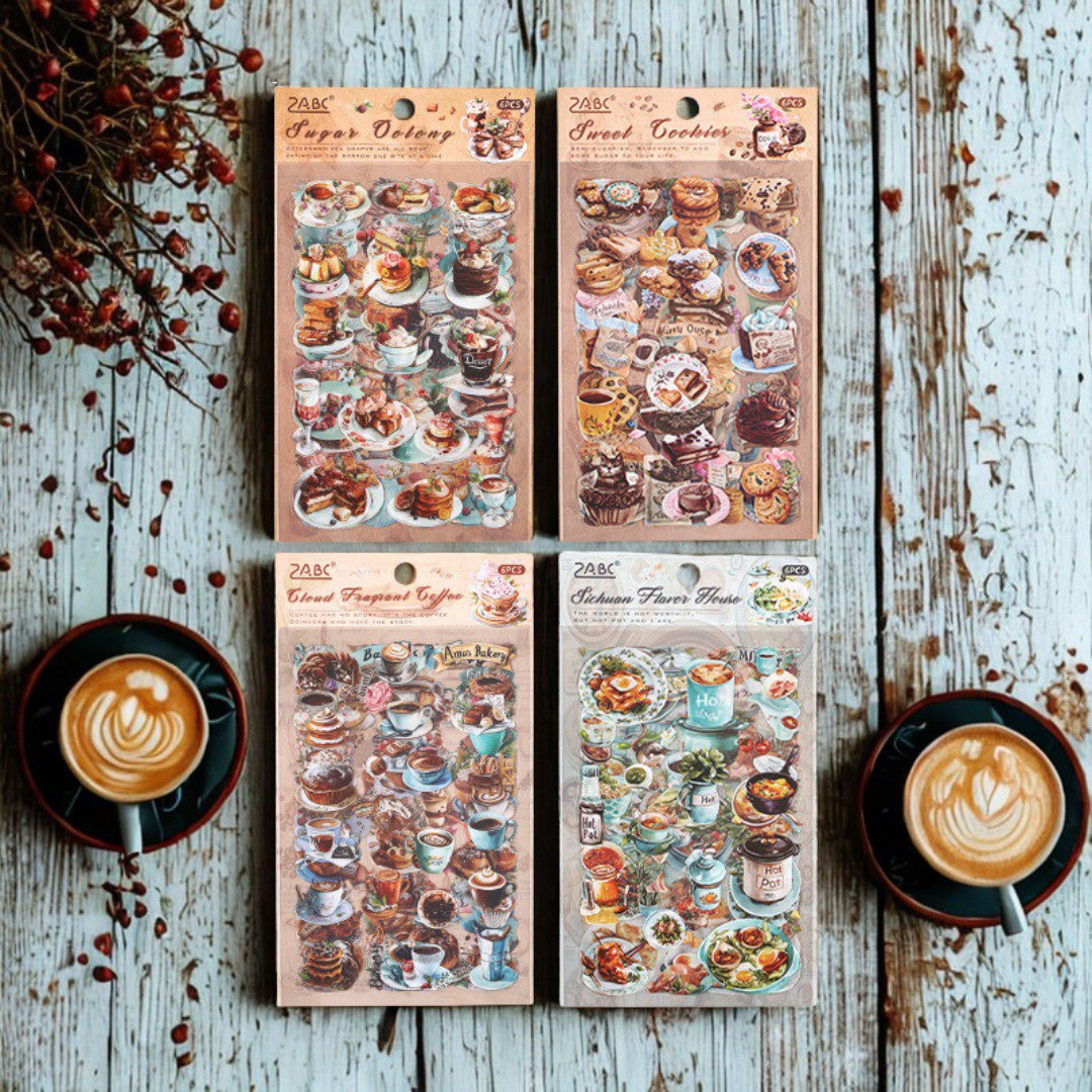 Stickers Café de 6 Pegatinas 1 Stickers Café de 6 Pegatinas