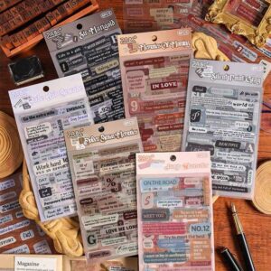 Set de 6 Stickers Letras Vintage - Imagen 5