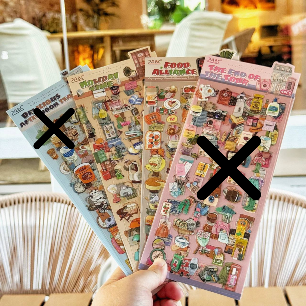 Stickers de Accesorios y Comida Vintage