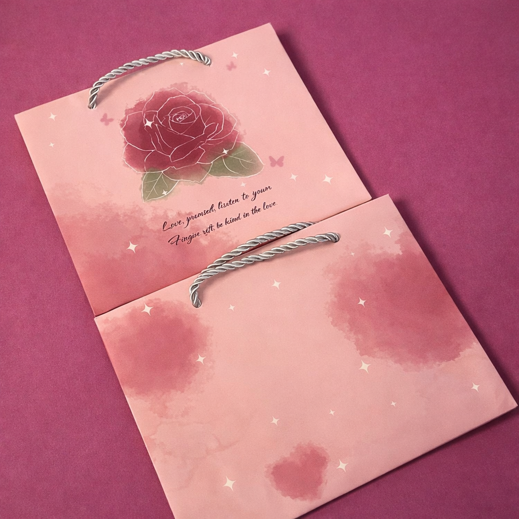 Bolsa de Regalo Pequeña Rosada de Flores 3 Bolsa de Regalo Pequeña Rosada de Flores - Imagen 3