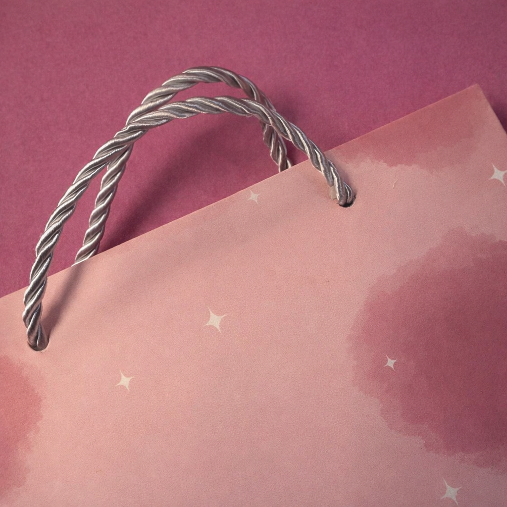 Bolsa de Regalo Pequeña Rosada de Flores