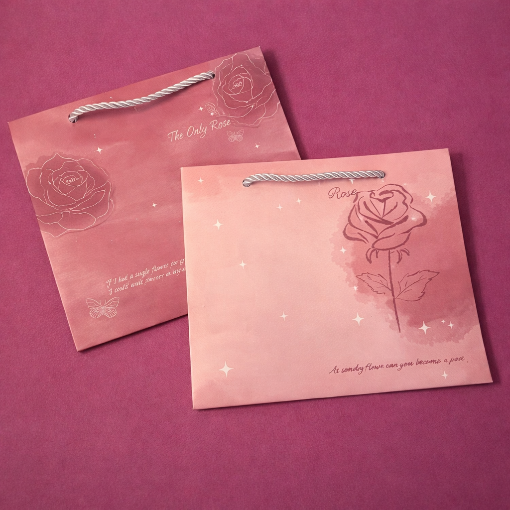 Bolsa de Regalo Pequeña Rosada de Flores 4 Bolsa de Regalo Pequeña Rosada de Flores - Imagen 4