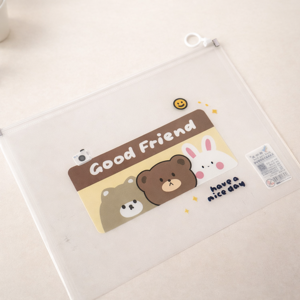 Bolsa con Cremallera Kawaii Conejo y Oso 5 Bolsa con Cremallera Kawaii Conejo y Oso - Imagen 5