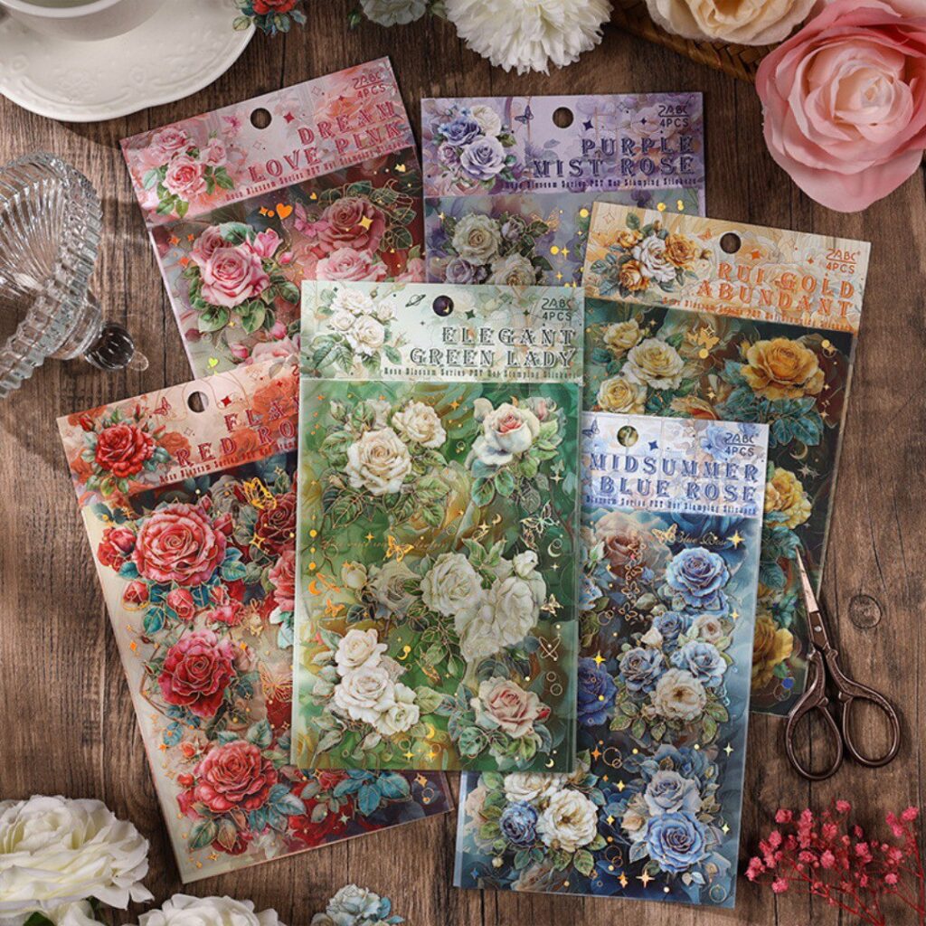 Stickers Transparentes de Flores 4 pcs