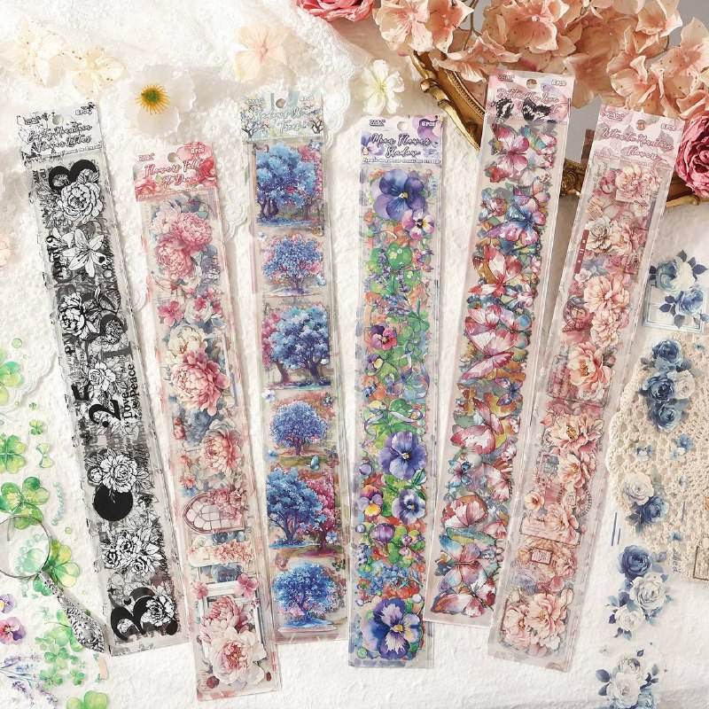 Tira de Stickers Largos de Flores 1 Tira de Stickers Largos de Flores