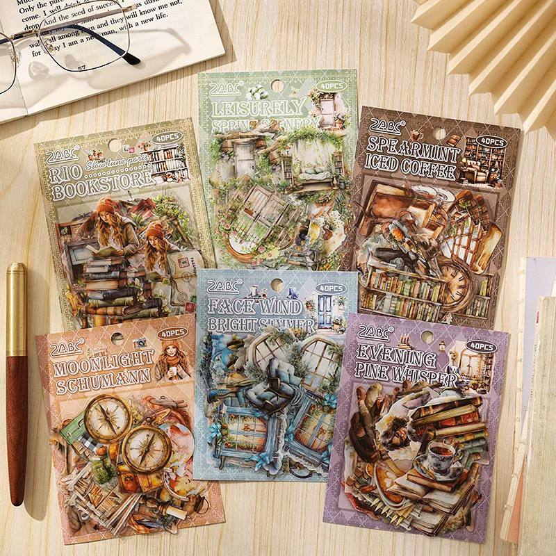 Set de 40 Stickers de Objetos Vintage 1 Set de 40 Stickers de Objetos Vintage