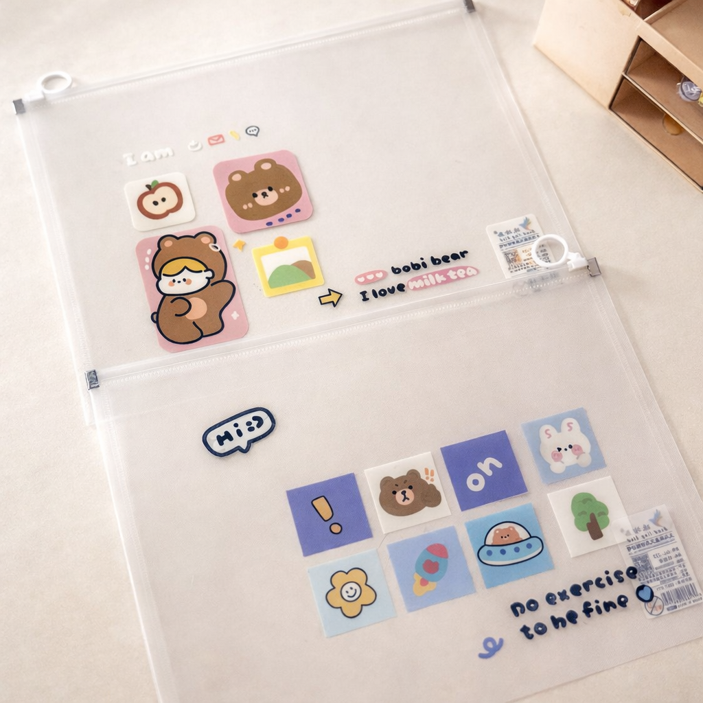 Bolsa con Cremallera Kawaii Conejo y Oso 1 Bolsa con Cremallera Kawaii Conejo y Oso