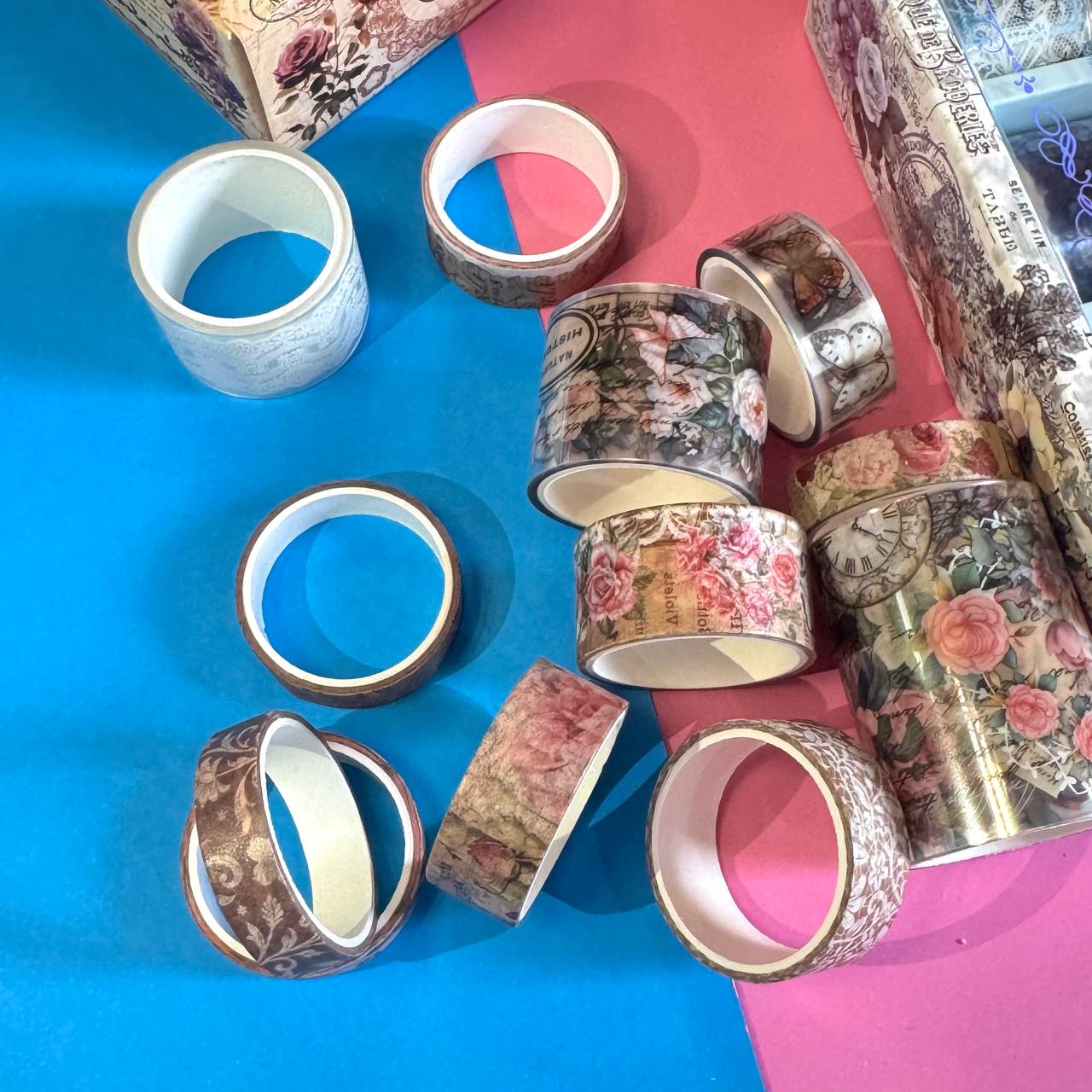 Washi Tape Vintage Flores y Rosas