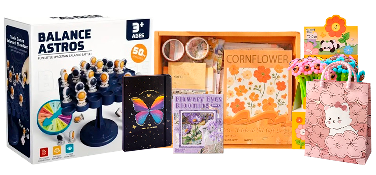 collage de varios productos en vista frontal