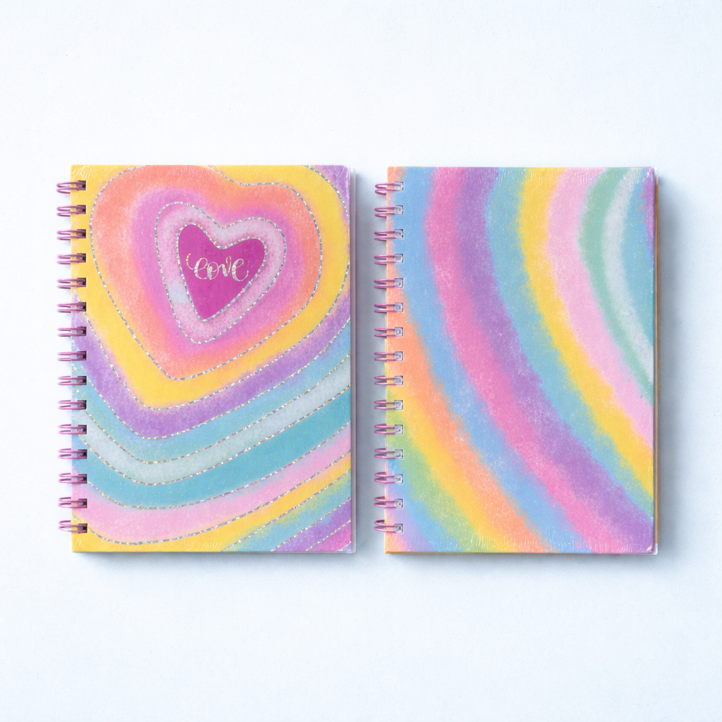 Libreta  amarilla de corazon Tapa Dura