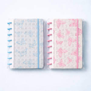 Libreta Blanca Texturizada con Diseño mariposa - Imagen 2
