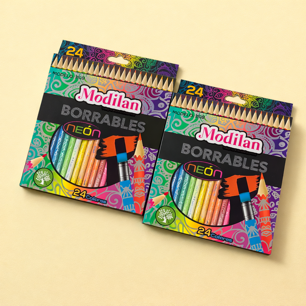 Lápices de Colores Neón – Set 24 Piezas