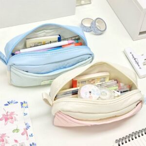 Estuche Doble Compartimiento Color Crema - Imagen 4