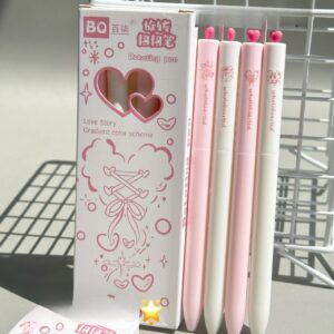 Caja de  4 Lápices Tinta Gel Corazón - Imagen 3