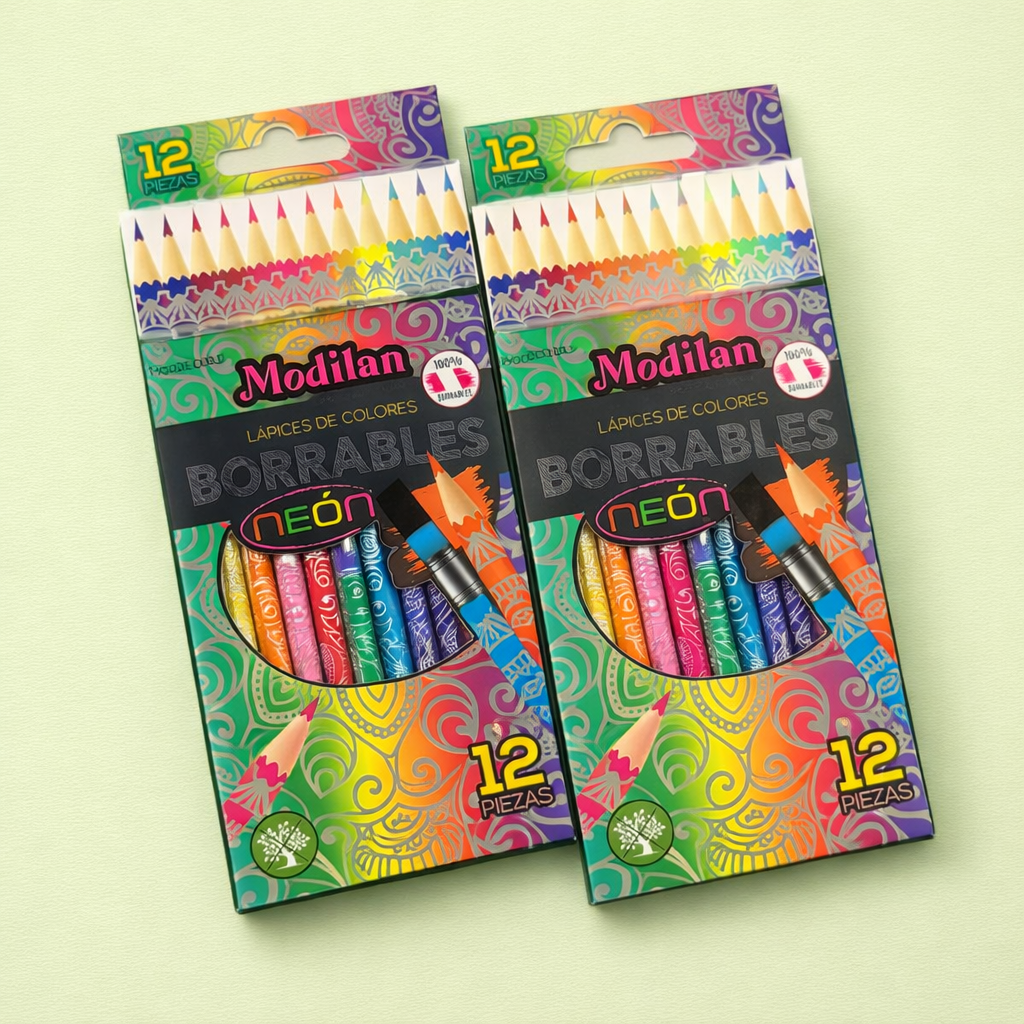 Lápices de Colores Neón  Set 12 Piezas
