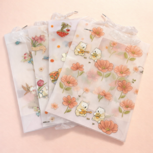 Bolsa de Regalo Transparente Flores y Osos