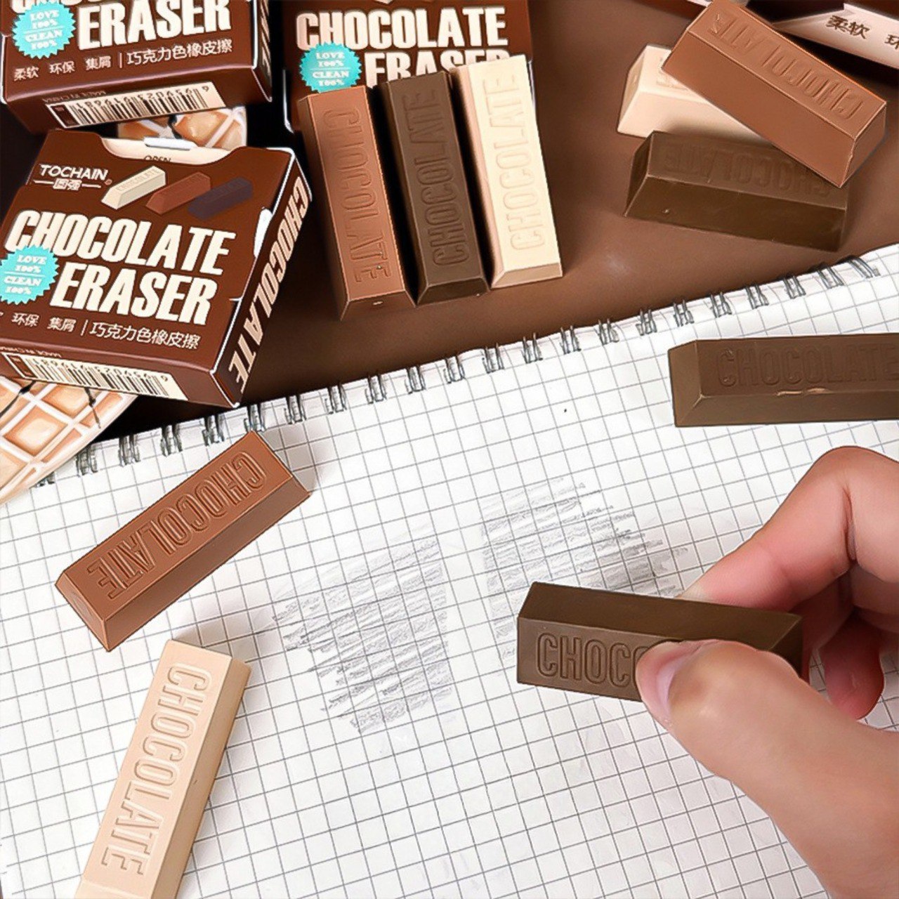 Goma de Borrar Mini Chocolate – Set 3 Piezas 2 Goma de Borrar Mini Chocolate – Set 3 Piezas - Imagen 2