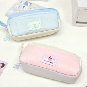 Estuche Doble Compartimiento Color Crema - Imagen 3
