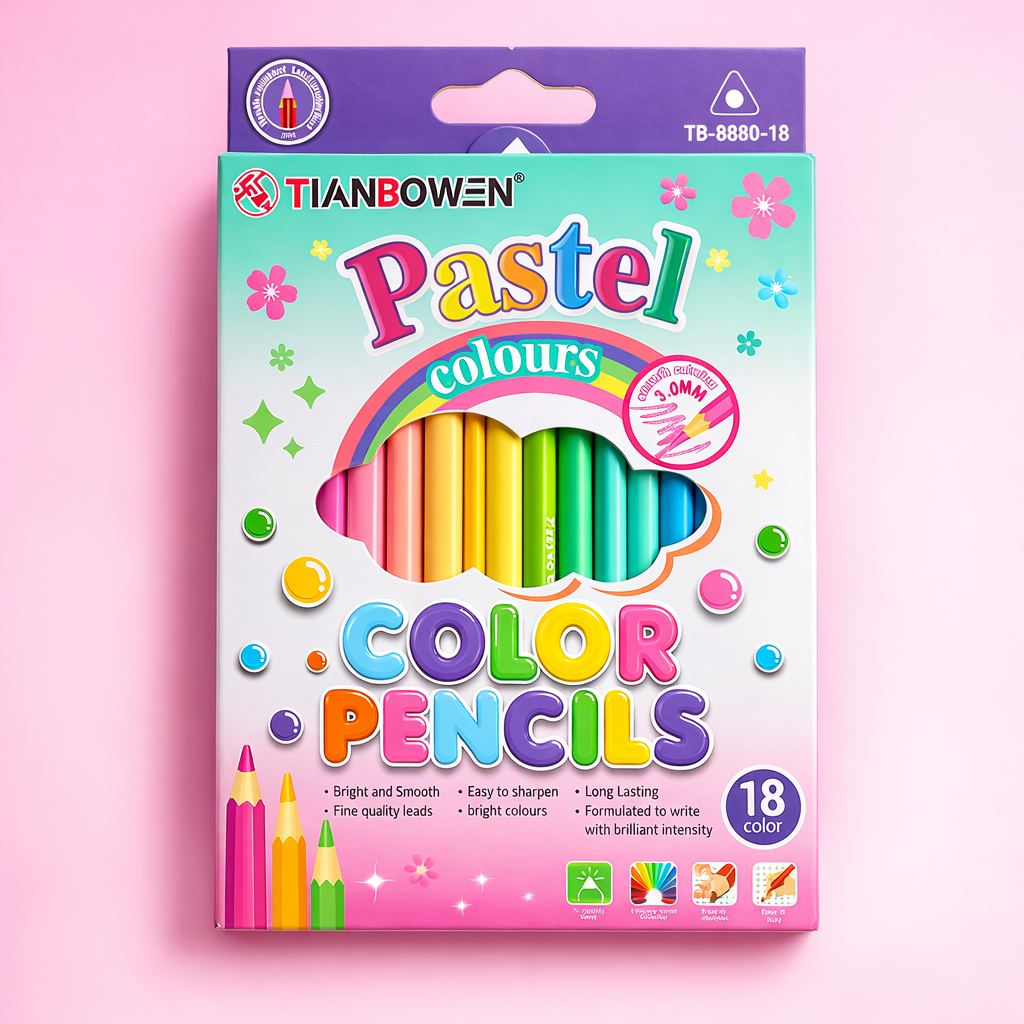 Lápices de Madera Color Pastel – Set 18 Piezas 1 Lápices de Madera Color Pastel – Set 18 Piezas