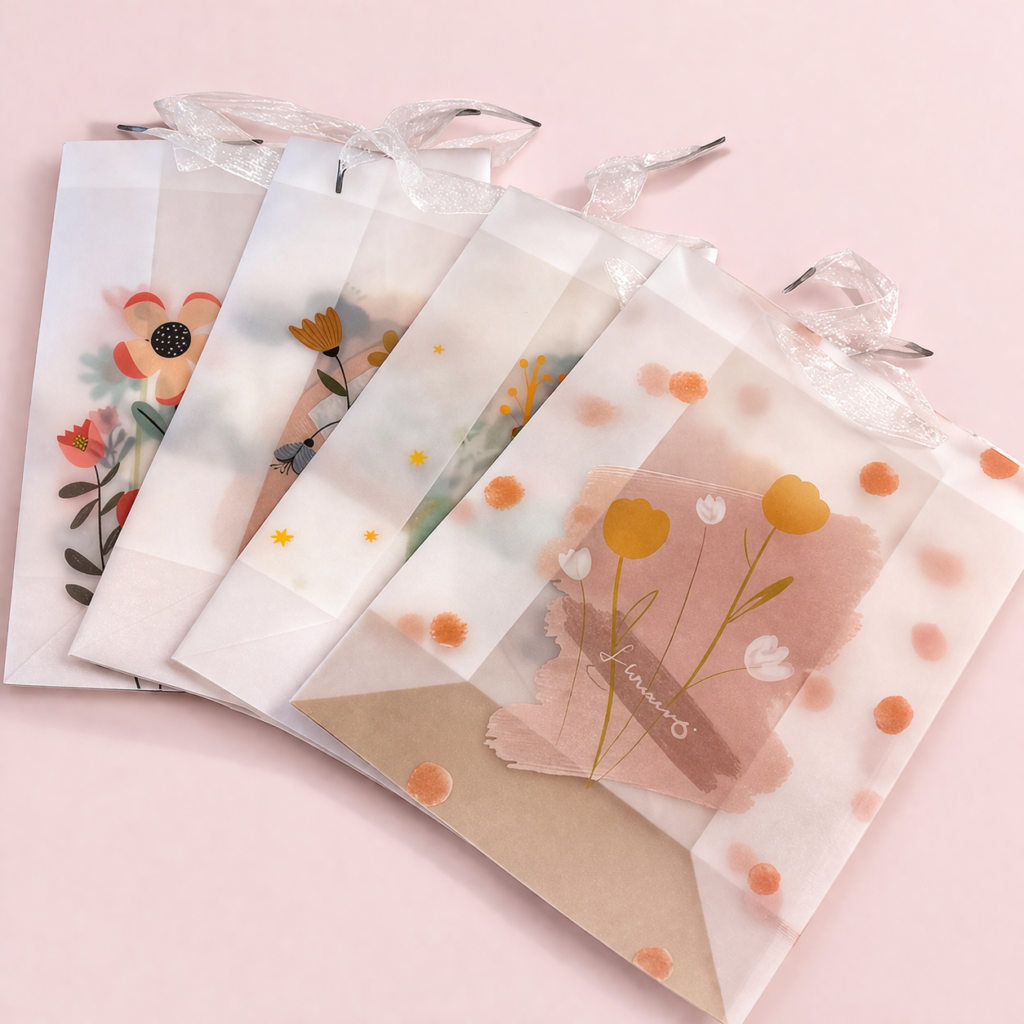 Bolsa de Regalo Transparente Flores Vintage