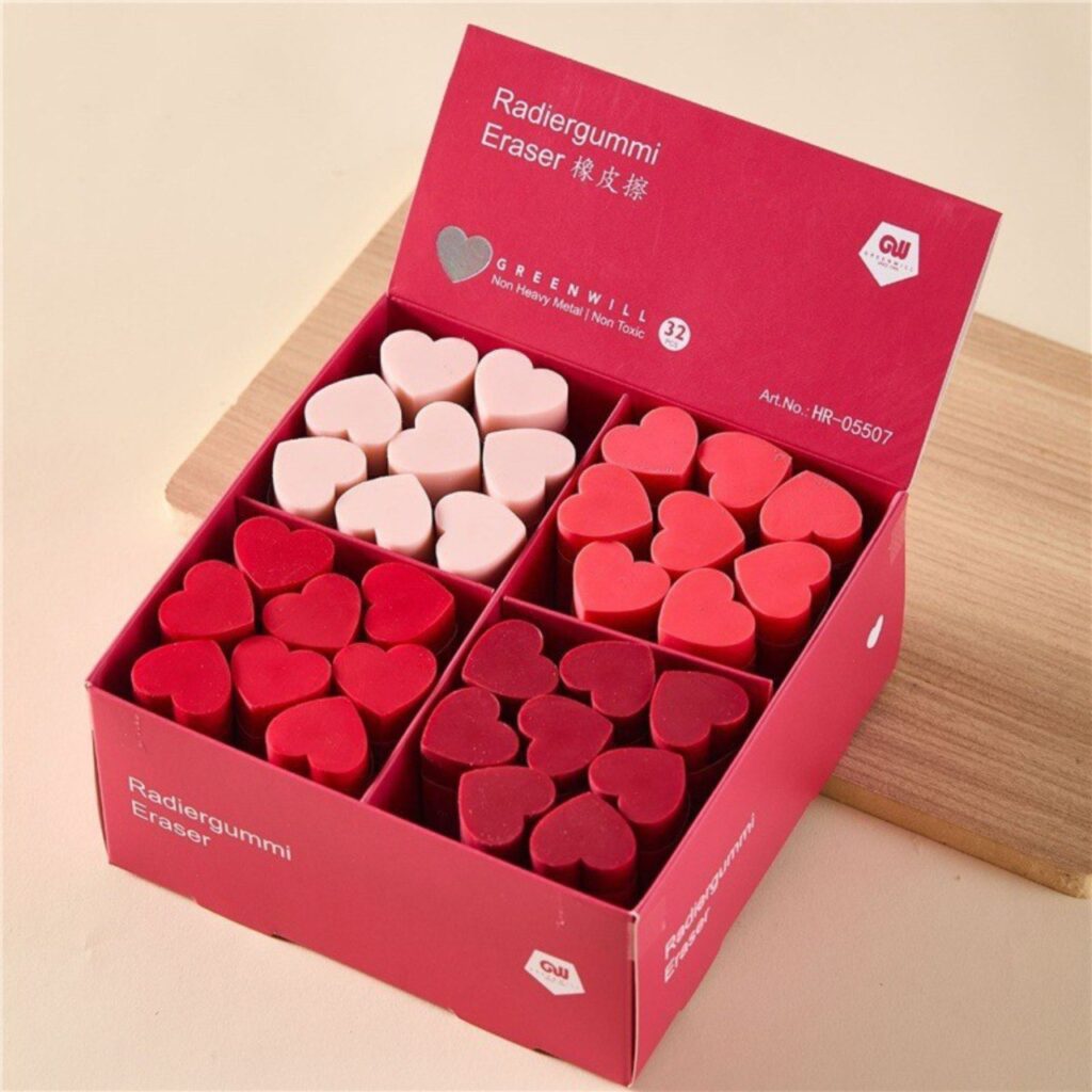 Goma para Borrar Larga  de Corazón