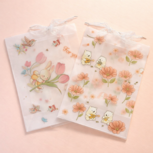 Bolsa de Regalo Transparente Flores y Osos - Imagen 2