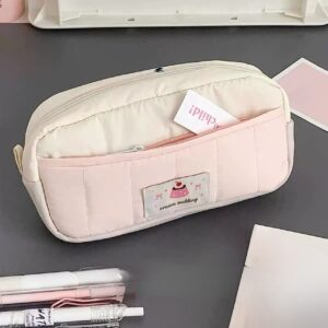 Estuche Doble Compartimiento Color Crema - Imagen 2