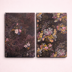 Libreta negra Lineal Tapa Dura flores