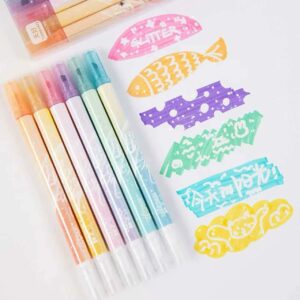 Destacador Glitter Borrable  6 Pcs