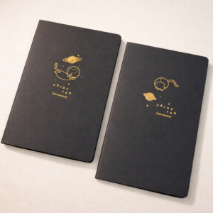 Libreta de Hojas Negras Gato Espacial dorado - Imagen 3