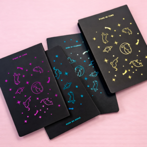 Libreta de Hojas Negra holo mediana