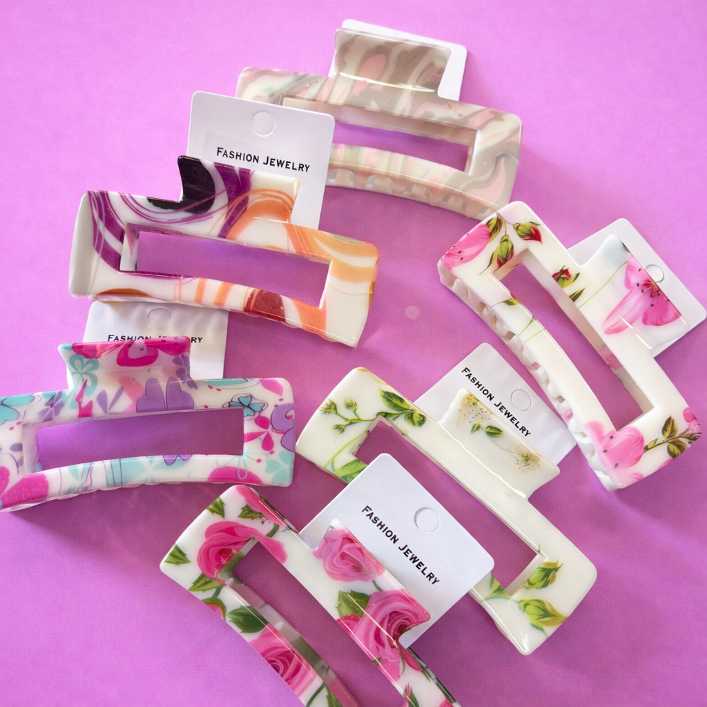Horquilla  blanca  con flores para Cabello