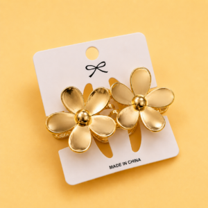 Set de 2 Mini Pinches Flor Dorad - Imagen 3