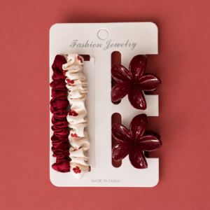 Set de Accesorios para Pelo Tonos Rojo vino - Imagen 3
