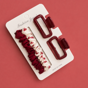 Set de Accesorios para Pelo Tonos Rojo vino - Imagen 4