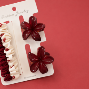 Set de Accesorios para Pelo Tonos Rojo vino - Imagen 5