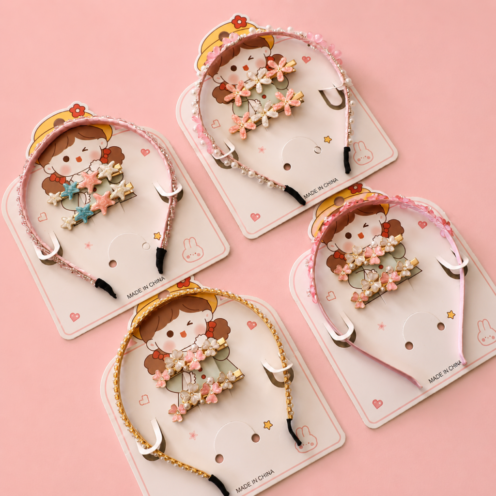Set Cintillo y Pinches Flor de Perla