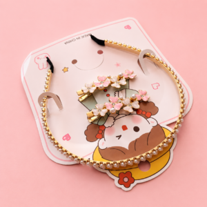 Set Cintillo y Pinches Flor de Perla - Imagen 3