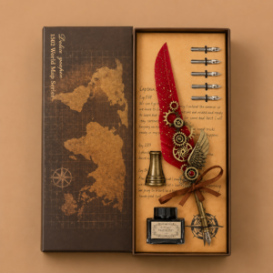 Set de Regalo Pluma y Tintero Vintage - Imagen 3