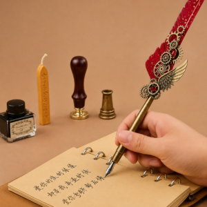 Set de Regalo Pluma y Tintero Vintage - Imagen 2