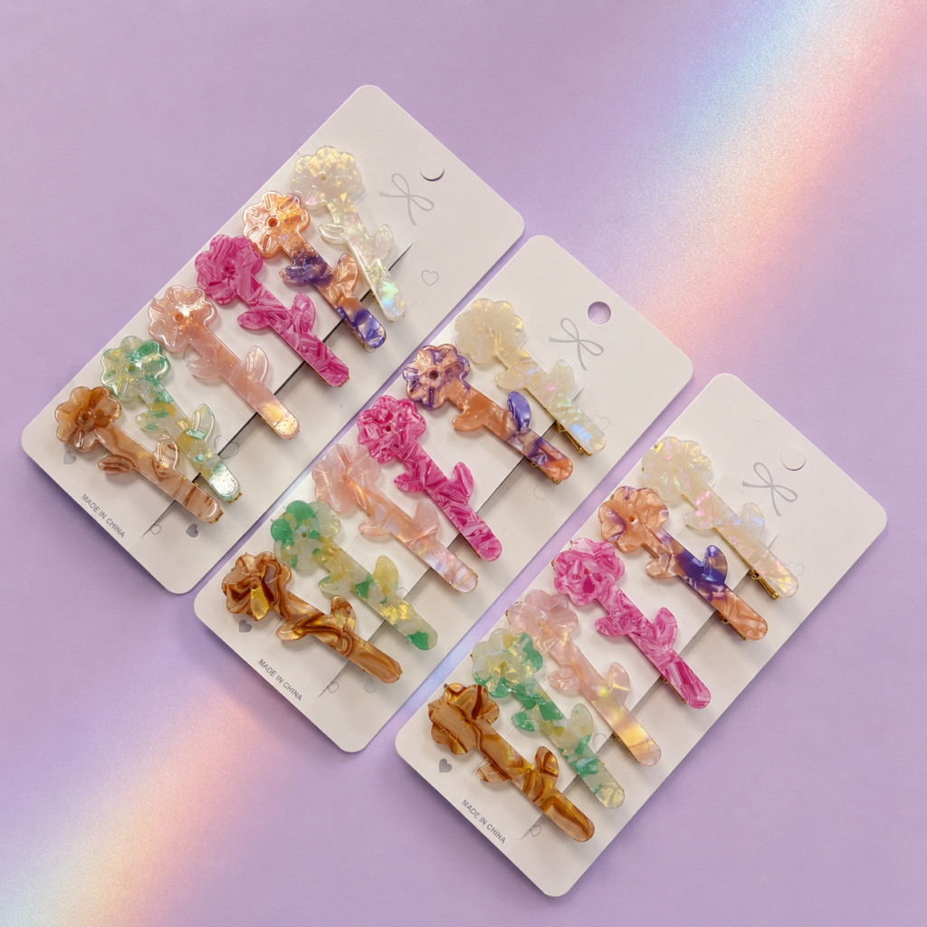 Set de 6 Pinches Flores