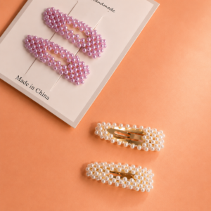 Set 2 Pinches con Brillo de Perlas Kawaii - Imagen 2