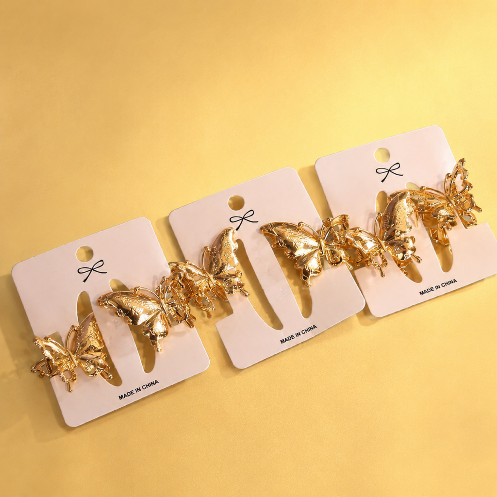 Set Mini pinches Mariposa Dorada | 2 Piezas