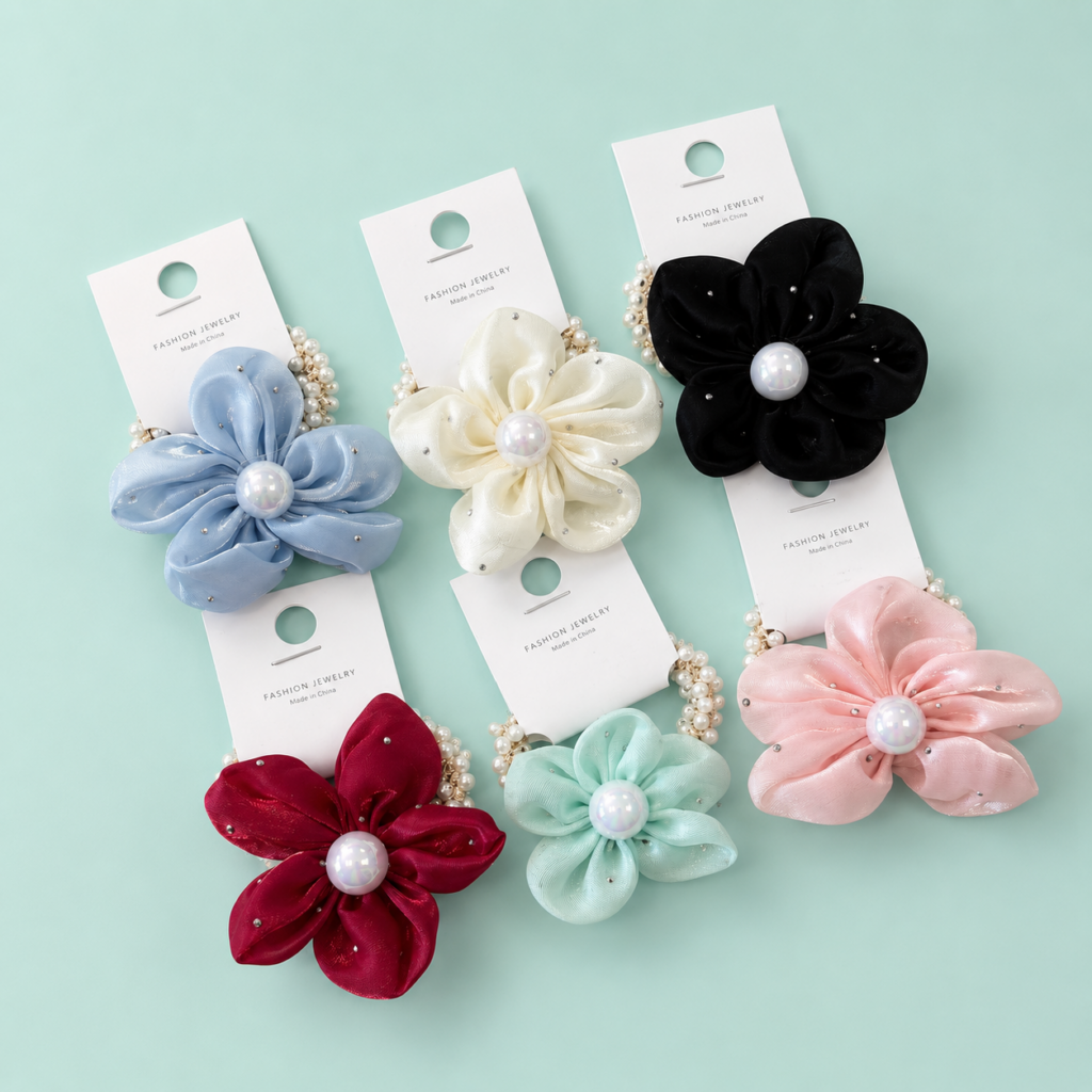 Colett Flor de Organza con Perla