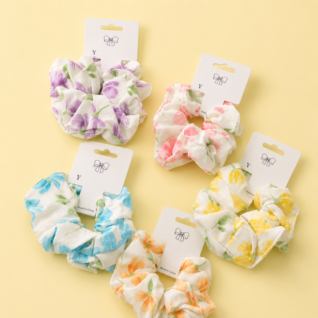 Scrunchie Flores Pastel