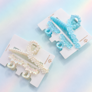 Set de 2 Pinches Grandes + 1 Mini con glitter