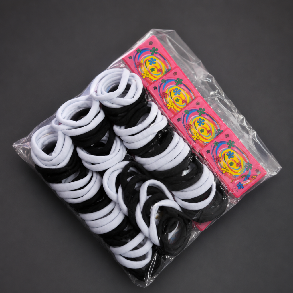 Set de 12 Coles para Pelo Blanco y Negro