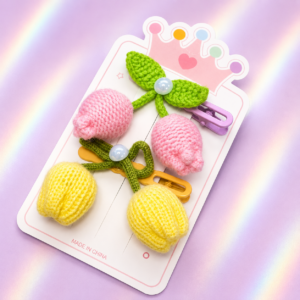 Set de 2 Mini Pinches Tulipán Kawaii - Imagen 3