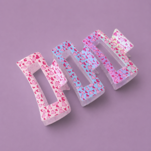 Pinche Rectangular Corazones Coquette - Imagen 2