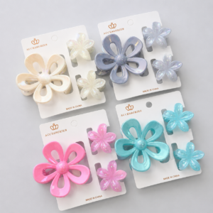 Set Pinches Flor Sakura Holográfica 3pcs - Imagen 2